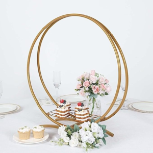 Round Double Frame Metal Floral Hoop Table Centerpiece