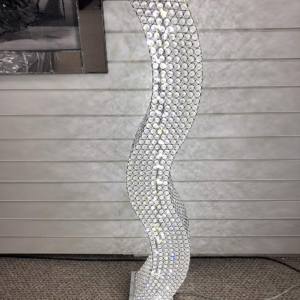 46" Curved Crystal Pillar and Lamp