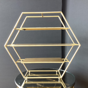 Hexagon Dessert Stand Gold