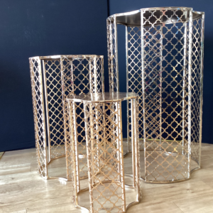 Round Gold Pedestals with Lattice