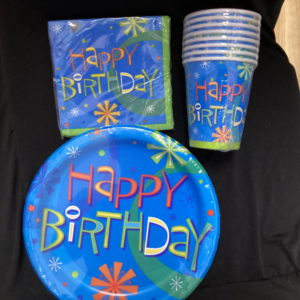 Happy Birthday Plate, Cups & Napkins