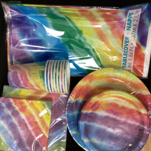 Multi color Plate, Hat & Cups