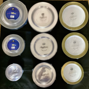 Plates - Clear, White & Gold