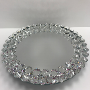 Rotating Round Crystal Cake Plate