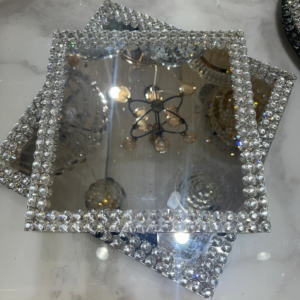 Rotating Squre Crystal Cake Plate