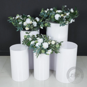 Circular White Pedestal 5pc Set