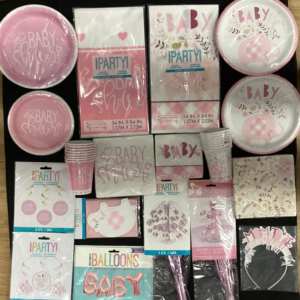 Baby Shower Party - Plates, Banner, Table Cover, Napkins, Invitation Card, Balloons & more