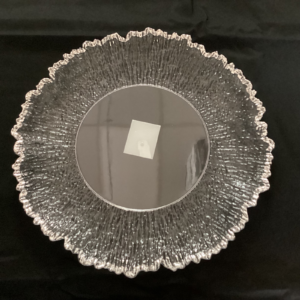 Silver Edge Clear Charger Plate