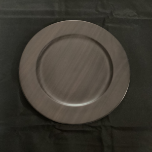 Dark Faux Wood Charger Plate