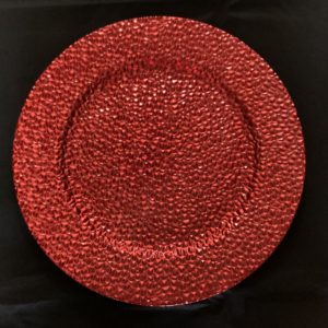 Hammered Pattern Red Charger Plate