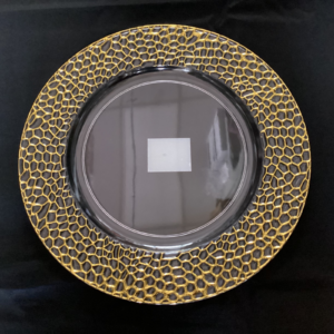 Hammered Pattern Golden Edge Charger Plate