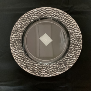 Hammered Pattern Silver Edge Charger Plate