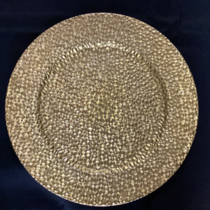 Hammered Pattern Gold Charger Plate