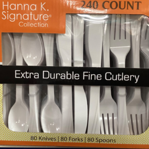 White Knives, Forks & Spoons Set - 80 each