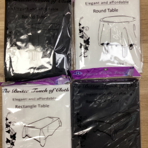 Fabric Table Cover - Black & White - Rectangle & Round