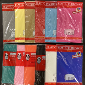 Round Plastic Table Cover - 84"