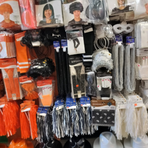 Orange, Black And White – Wig, Cowboy Hat, Suspenders, Bow Tie, Beads, Tights, Socks, Mask, Gloves, Pom-Poms And More