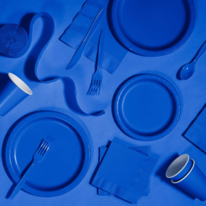 Royal Blue Party Pack – Table cover, Plates, Napkin, Cups, Fork & Butter Knife